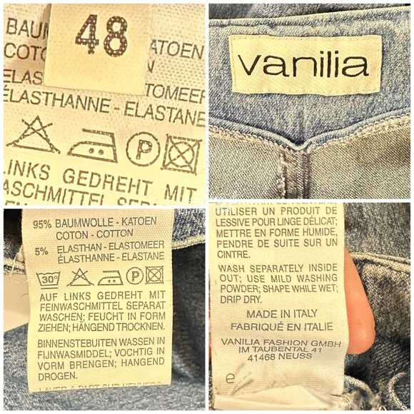 Vanilla High Rise Button Zip Pockets Pleated Medium Wash Denim Jeans 32 - Picture 5 of 5